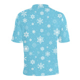 Snowflake pattern blue background Men's All Over Print Polo Shirt