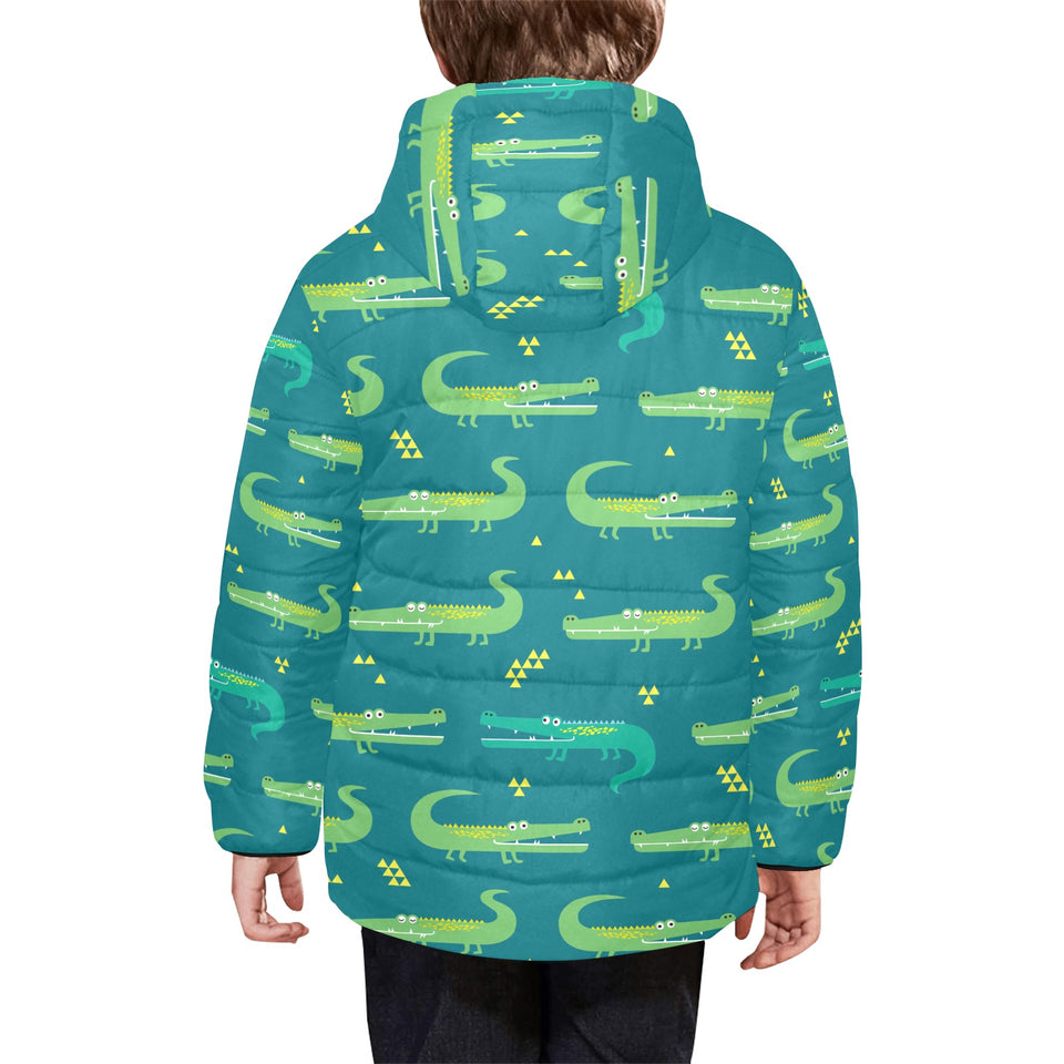 Crocodile pattern Kids' Boys' Girls' Padded Hooded Jacket