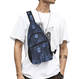 Blue Theme guitar pattern All Over Print Chest Bag