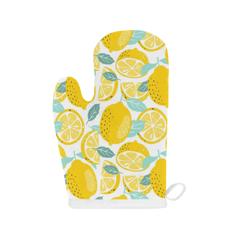 lemon design pattern Heat Resistant Oven Mitts