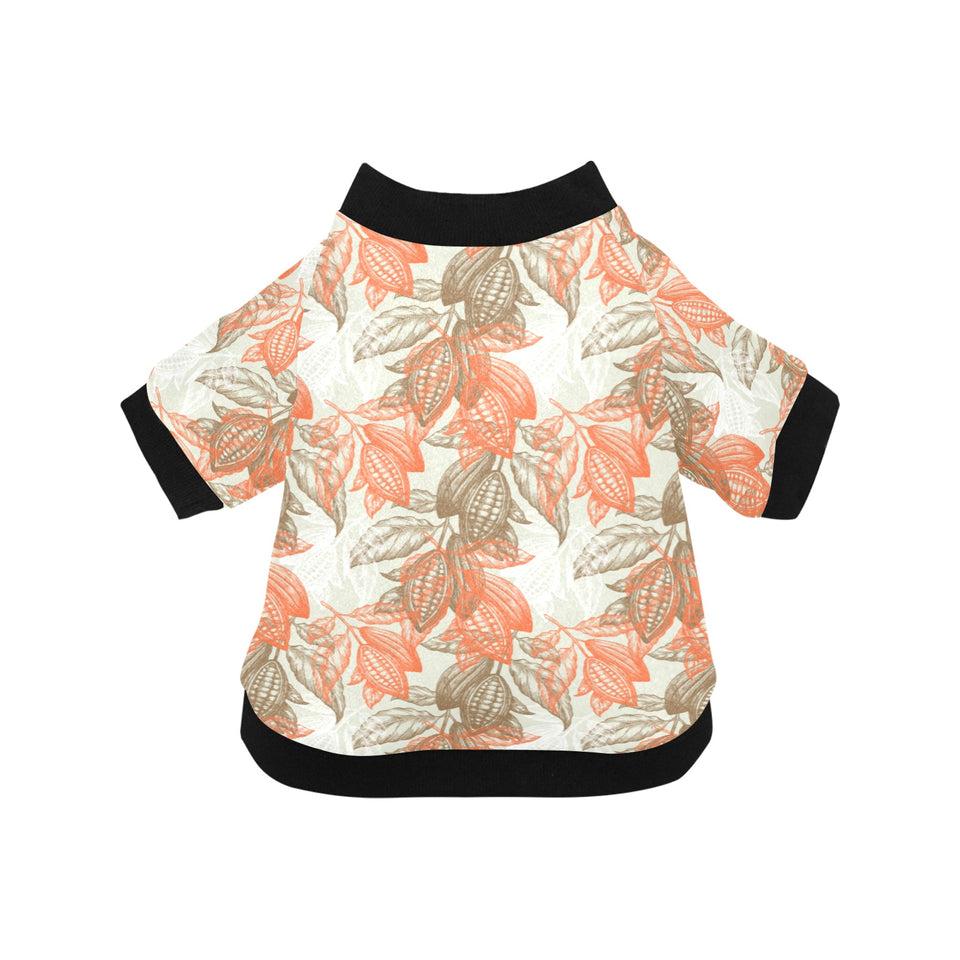 Cocoa beans Cocoa tree pattern All Over Print Pet Dog Round Neck Fuzzy Shirt