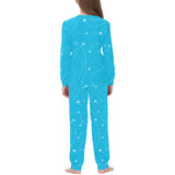 Airplane destinations blue background Kids' Boys' Girls' All Over Print Pajama Set