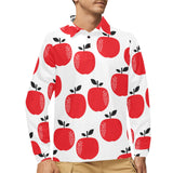 red apples white background Men's Long Sleeve Polo Shirt