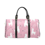 Llama Alpaca pink background Travel Bag