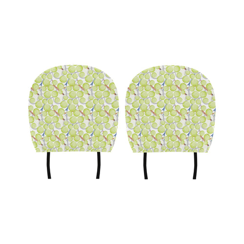 Tennis Pattern Print Design 01 Car Headrest Cover