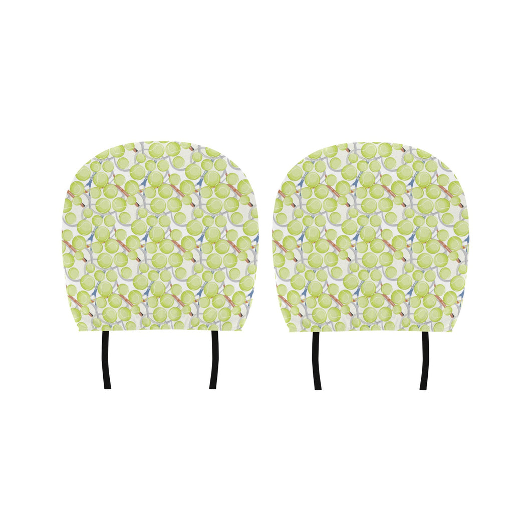 Tennis Pattern Print Design 01 Car Headrest Cover