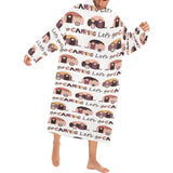 Camper Van Pattern Print Design 01 Blanket Robe with Sleeves