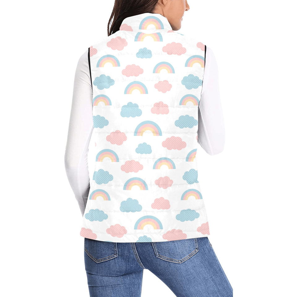 Cute rainbow clound pattern Women's Padded Vest
