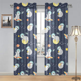 Cute sloth astronaut star planet rocket pattern Gauze Curtain