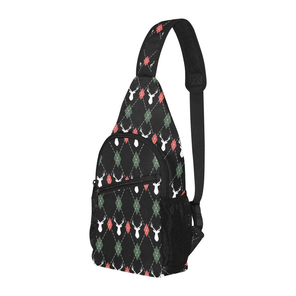 Deer Christmas new year pattern argyle All Over Print Chest Bag