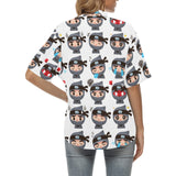 Cute ninja design pattern Women's All Over Print Hawaiian Shirt
