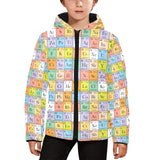 Chemistry Periodic Table Pattern Print Design 01 Kids' Boys' Girls' Padded Hooded Jacket