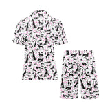 Greyhound Pattern Print Design 02 Men's V-Neck Short Pajama Set