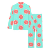 Grapefruit green background Women's Long Pajama Set