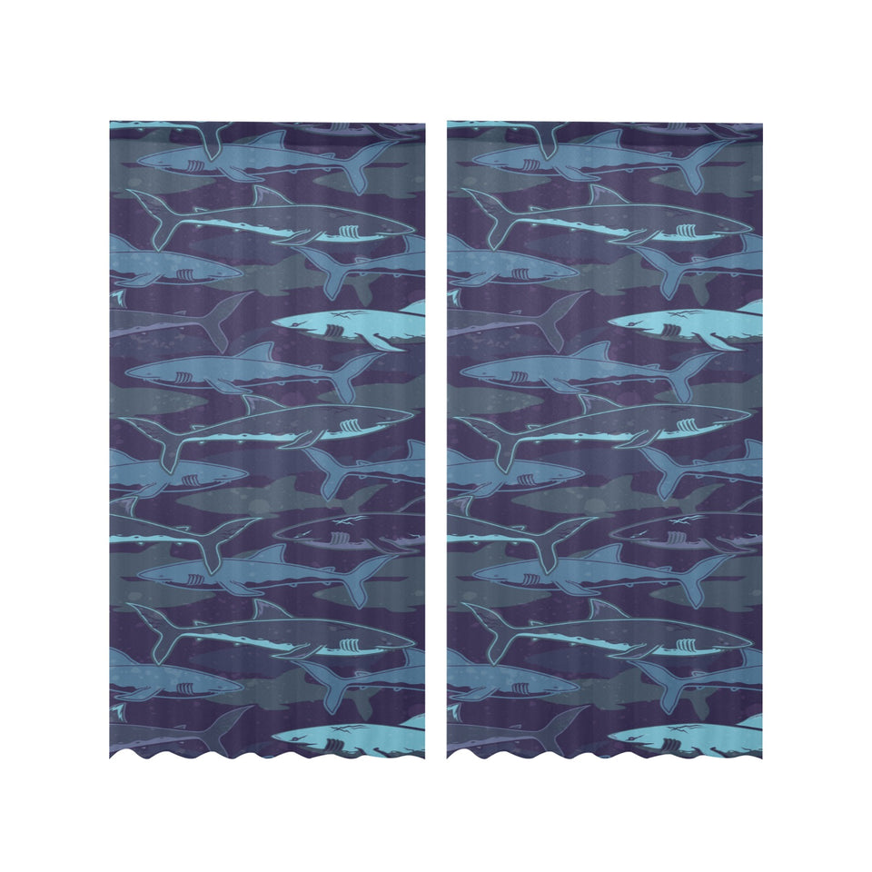 Shark pattern Gauze Curtain