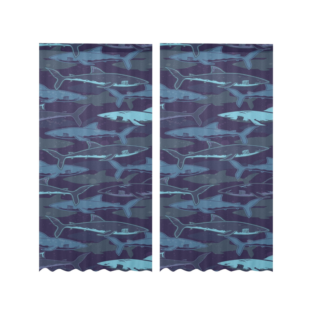 Shark pattern Gauze Curtain
