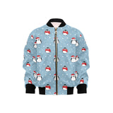 Cute penguin christmas snow pattern Kids' Boys' Girls' Bomber Jacket