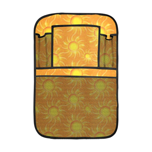Sun orange background Car Seat Back Organizer