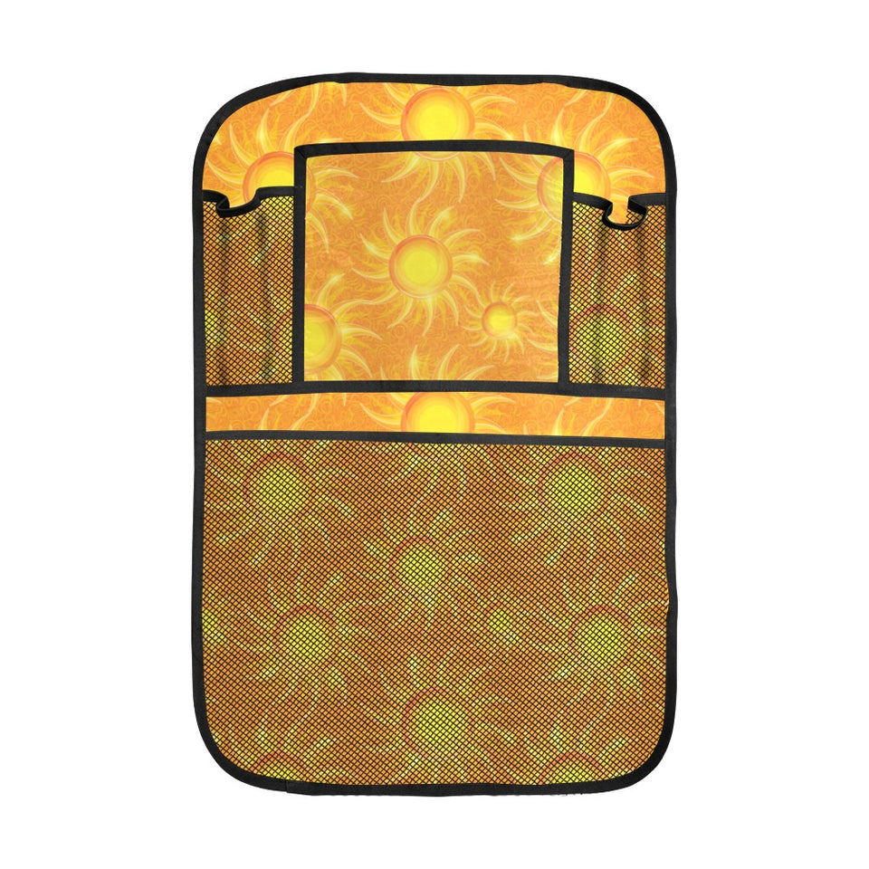 Sun orange background Car Seat Back Organizer