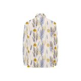 Lavender modern pattern blackground Women's Long Sleeve Polo Shirt