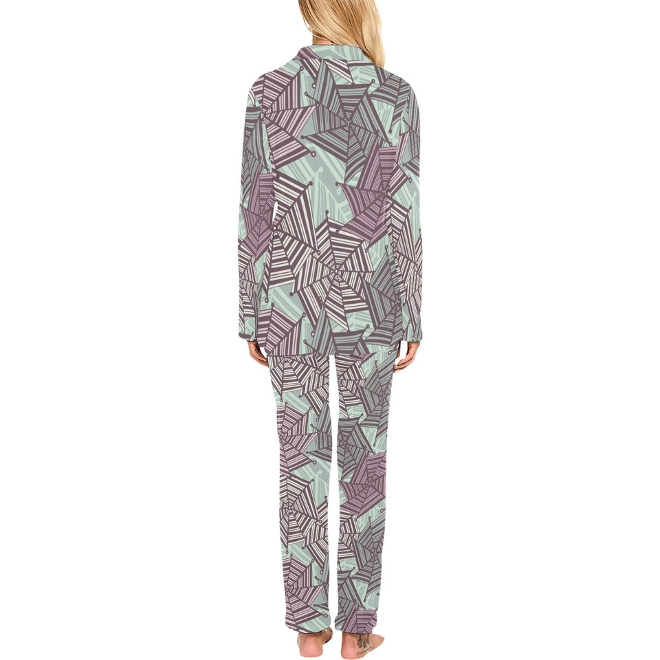 Spider web cobweb design color pattern Women's Long Pajama Set