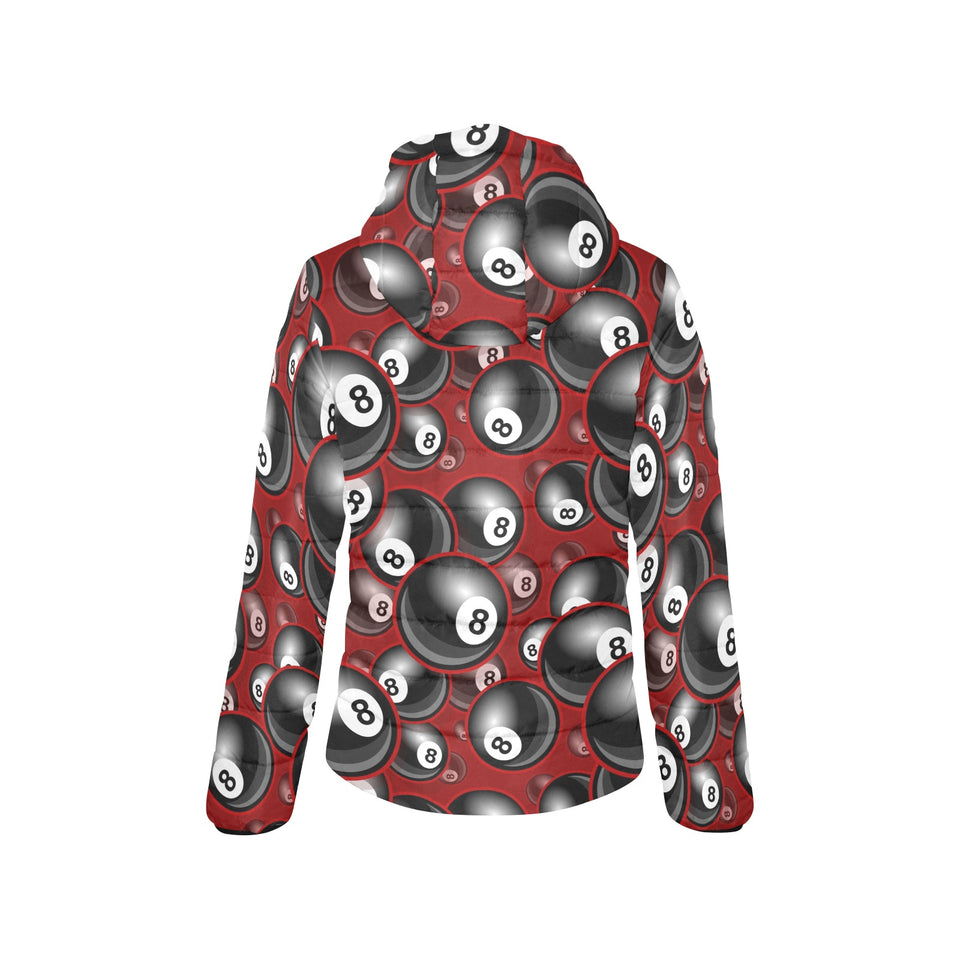 Billiard Ball Pattern Print Design 05 Women's Padded Hooded Jacket