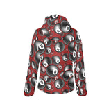 Billiard Ball Pattern Print Design 05 Women's Padded Hooded Jacket