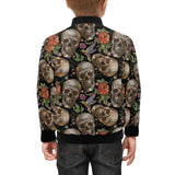 Skull rose humming bird flower pattern Kids' Boys' Girls' Bomber Jacket