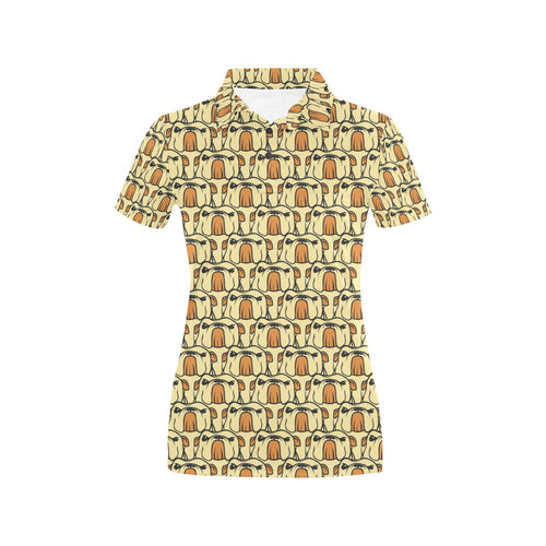 English Bulldog Pattern Print Design 02 Women's All Over Print Polo Shirt