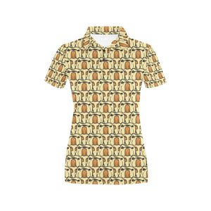 English Bulldog Pattern Print Design 02 Women's All Over Print Polo Shirt