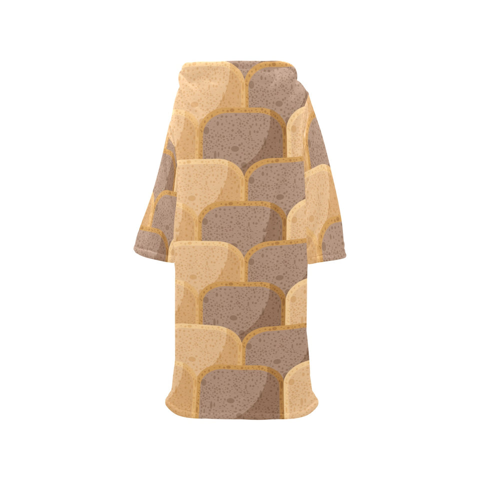 Bread Toast Pattern Print Design 04 Blanket Robe with Sleeves