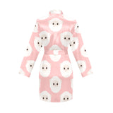 Cute sheep pattern Women's Long Sleeve Belted Night Robe