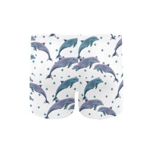 Dolphins pattern dotted background Men's Swimming Trunks