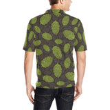 Hop pattern black background Men's All Over Print Polo Shirt