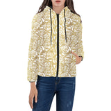 Rose Pattern Print Design 05 Women's Padded Hooded Jacket