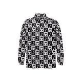 Music Notes Pattern Print Design 01 Men's Long Sleeve Polo Shirt