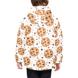 chocolate chip cookie pattern Kids' Boys' Girls' Padded Hooded Jacket