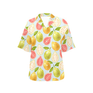 Guava design pattern Women's All Over Print Hawaiian Shirt