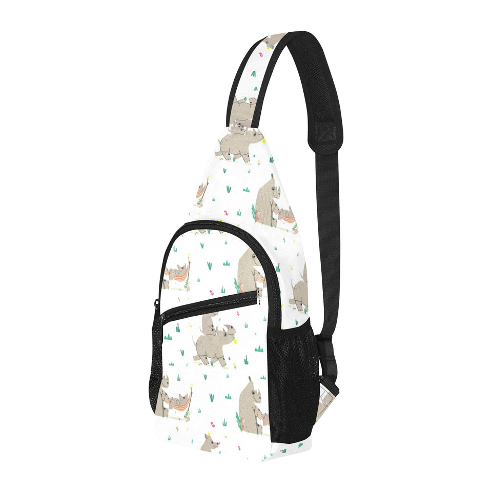 Cute Rhino pattern background All Over Print Chest Bag