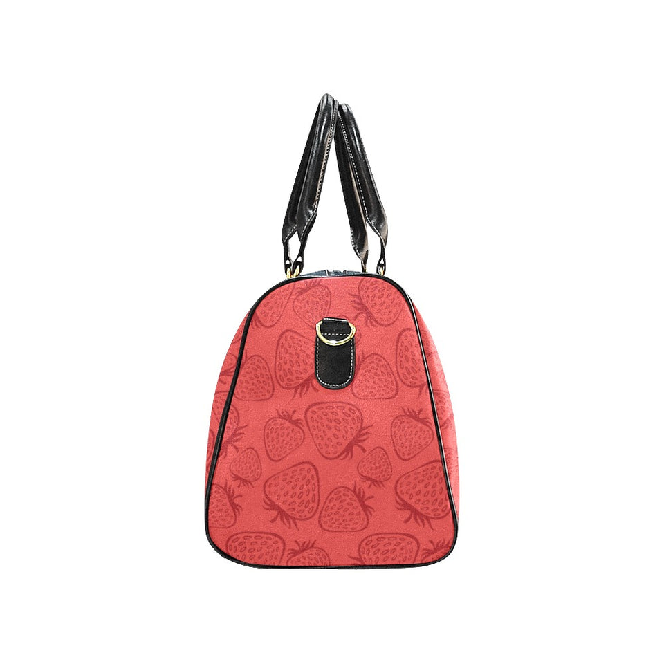 strawberry pattern red background Travel Bag