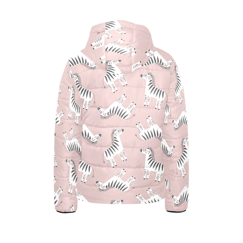 Cute zebra pattern Kids' Boys' Girls' Padded Hooded Jacket