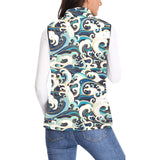 Japanese wave pattern Women's Padded Vest