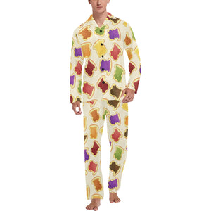 Bread Toast Pattern Print Design 02 Men's Long Pajama Set