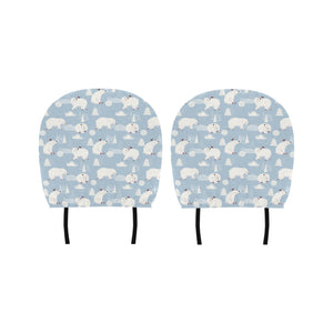 Cute polar bears Christmas decoration pattern Car Headrest Cover