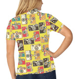 Camera Pattern Print Design 02 Women's All Over Print Polo Shirt