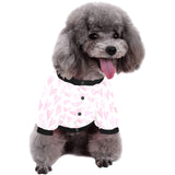 Watercolor pink heart pattern All Over Print Pet Dog Round Neck Fuzzy Shirt