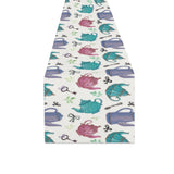 Tea pots Pattern Print Design 05 Table Runner
