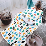 Math Pattern Print Design 05 Blanket Robe with Sleeves