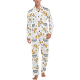 Cute beagle dog pattern background Men's Long Pajama Set