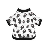 Ninja pattern plaid background All Over Print Pet Dog Round Neck Fuzzy Shirt